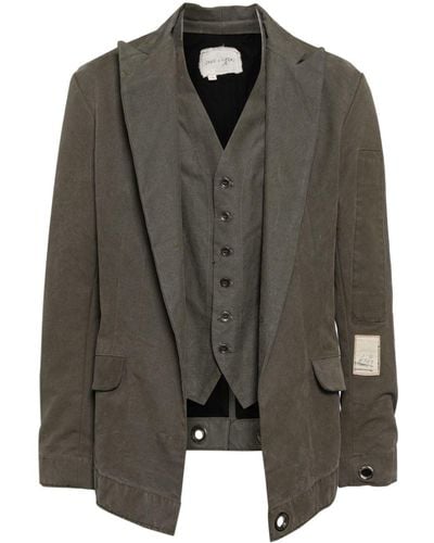 Greg Lauren Long-sleeved Cotton Jacket - Black