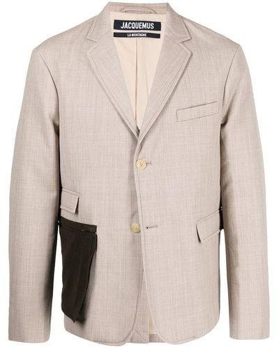 Jacquemus Pouch-pocket Single-breasted Blazer - Brown