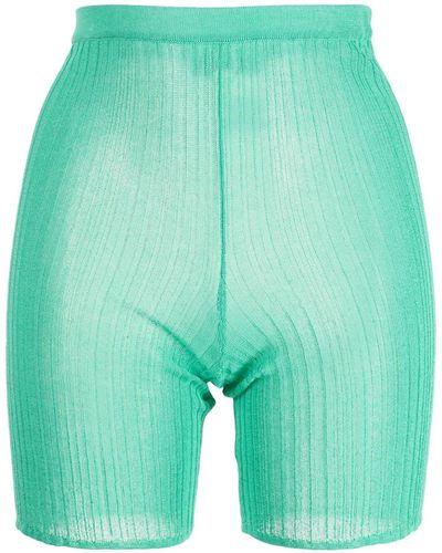 Marco Rambaldi Fine-knit High-waisted Shorts - Green