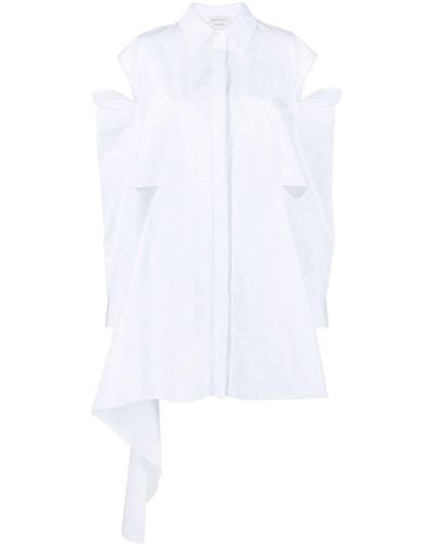 Alexander McQueen Hemdkleid mit Cut-Out - Weiß