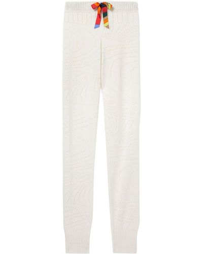 Emilio Pucci Pointelle-knit Cashmere Track Pants - White