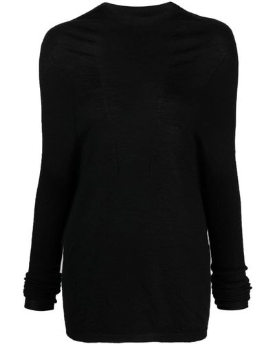 Rick Owens Crater Knit Cashmere Sweater - Black