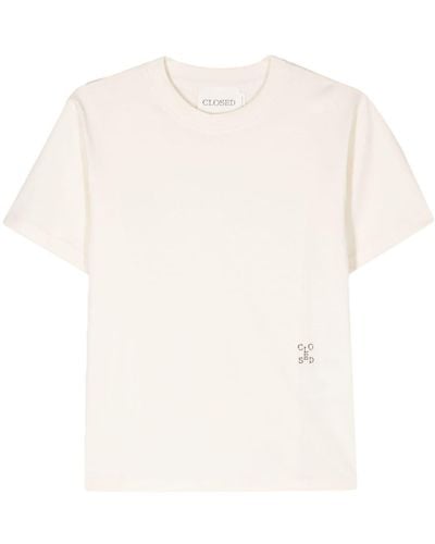 Closed T-Shirt aus Bio-Baumwolle mit Logo-Print - Weiß