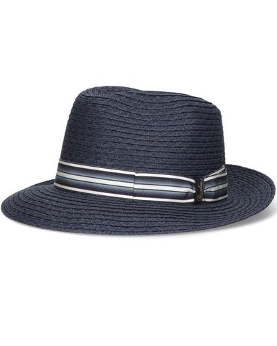 Borsalino Edward Braided Sun Hat - Blue