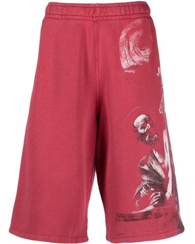 Off-White c/o Virgil Abloh Graphic-print Track Shorts - Red