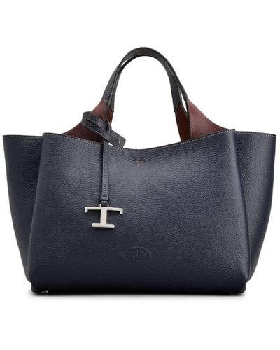 Tod's Mini Leather Tote Bag - Blue