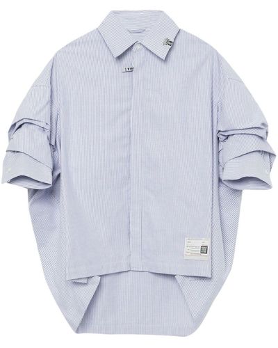 Maison Mihara Yasuhiro Striped Cotton Shirt - Blue