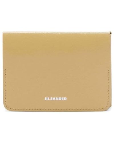 Jil Sander Logo-stamp Leather Card Holder - Natural