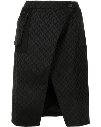 Marine Serre Wrap-style Skirt - Black