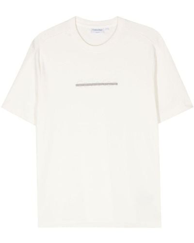 Calvin Klein Logo-Embossed T-Shirt - White