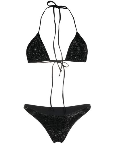 Mc2 Saint Barth Bikini con aplique de cristales - Negro