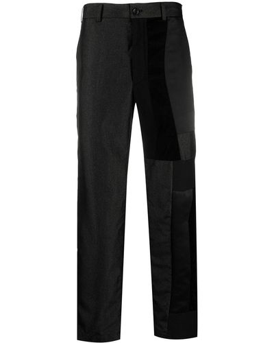 COMME DES GARÇON BLACK Patchwork Straight-leg Pants - Black