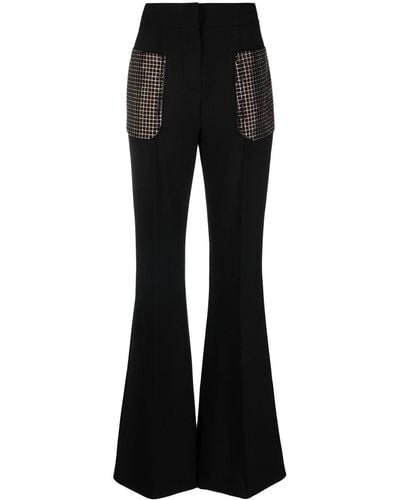 Elie Saab Crystal-embellished Bootcut Pants - Black
