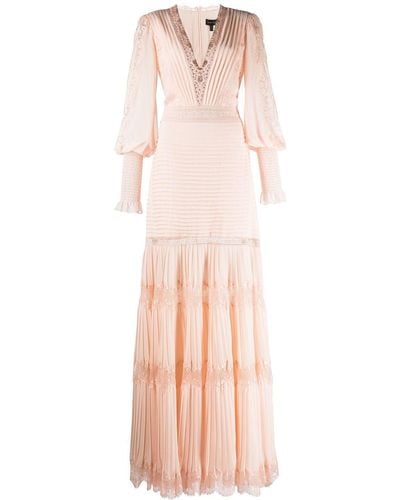 Tadashi Shoji Floral-lace V-neck Dress - Pink