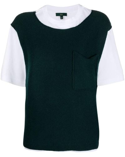 Jejia Gestricktes T-Shirt im Layering-Look - Grün