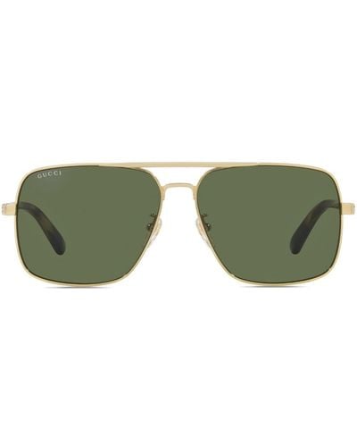 Gucci Pilot-frame Metal Sunglasses - Green