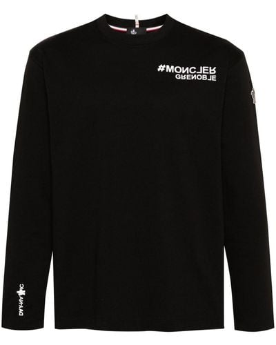 3 MONCLER GRENOBLE T-shirt Met Logo-applicatie - Zwart