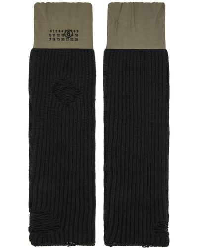 MM6 by Maison Martin Margiela Numbers-motif Arm Warmers - Black