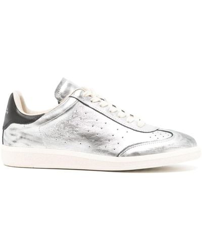 Isabel Marant Bryce Metallic Leather Trainers - White