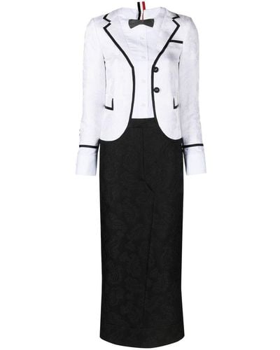 Thom Browne Trompe L'oeil Tuxedo Dress - White