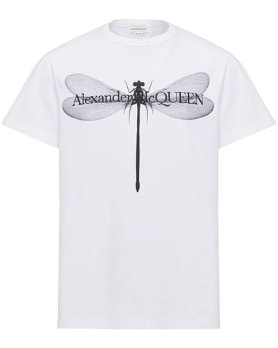 Alexander McQueen Dragonfly プリント Tシャツ - ホワイト