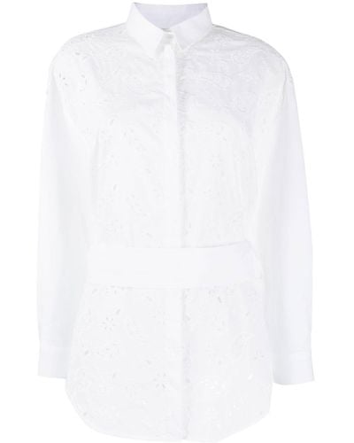 Fabiana Filippi Perforated Belted-waist Shirt - White