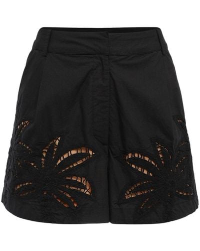 Hemant & Nandita Lani Cotton Mini Shorts - Black