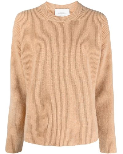 Ballantyne Purl-knit Wool Jumper - Natural