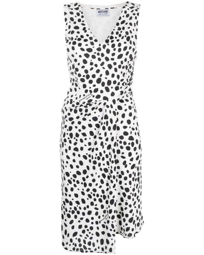 Moschino Jeans Kleid mit Polka Dot-Print - Weiß