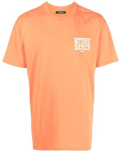 NAHMIAS Graphic-print Short-sleeve T-shirt - Orange