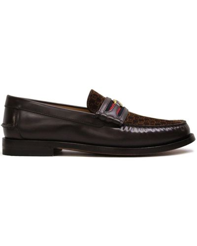 Gucci Loafers Met GG-logo - Bruin