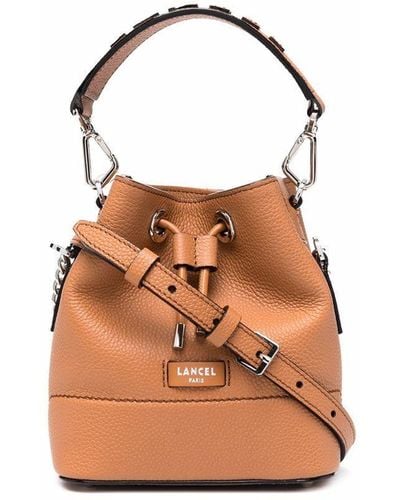 Lancel Drawstring Leather Bag - Brown