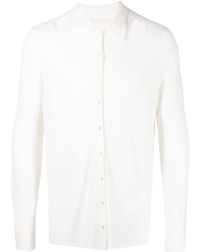 Dion Lee Wool-blend Rib Pointelle Shirt - White