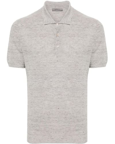 Corneliani Short-sleeve Knitted Polo Shirt - Grey
