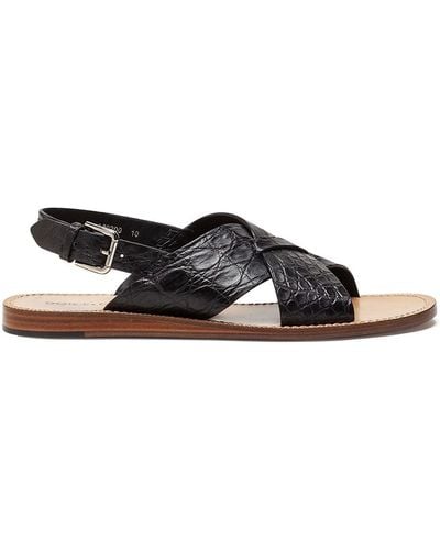 Dolce & Gabbana Crossover-strap Leather Sandals - Black