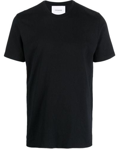 FRAME T-Shirt mit rundem Ausschnitt - Schwarz
