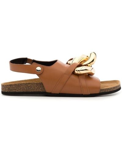 JW Anderson Chain-link Detail Sandals - Brown