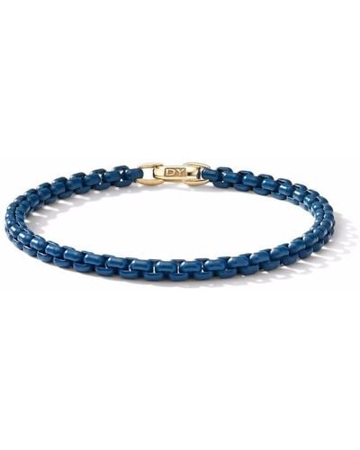 David Yurman 14kt Yellow Gold Dy Bel Aire Chain Bracelet - Blue