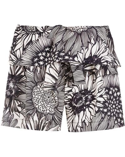 Osklen Shorts mit Sonnenblumen-Print - Schwarz