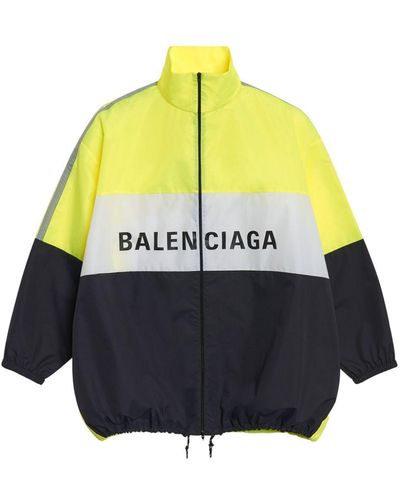 Balenciaga Logo Zip Up Track Jacket - Yellow