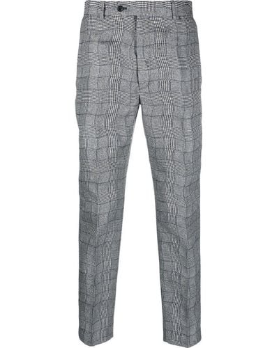 KENZO Wavy Chequered Pattern Trousers - Grey
