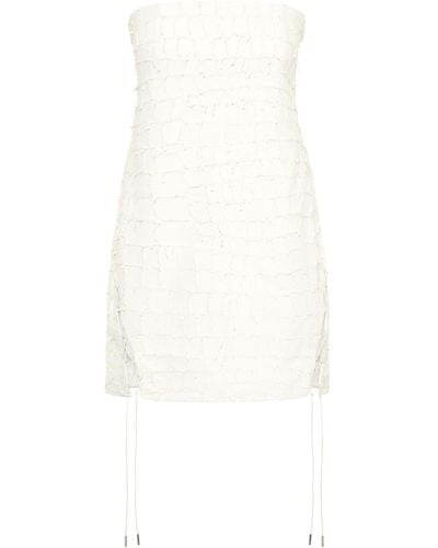 Dion Lee Snakeskin-effect Leather Mini Dress - White