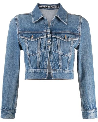 Alexander Wang Cropped Giubbotto Jeans - Blue