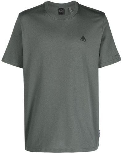 Moose Knuckles Logo-patch Cotton T-shirt - Grey