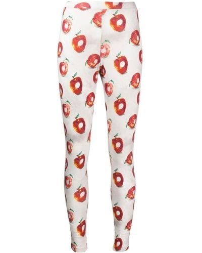 Undercover Apple-print Cotton leggings - Gray