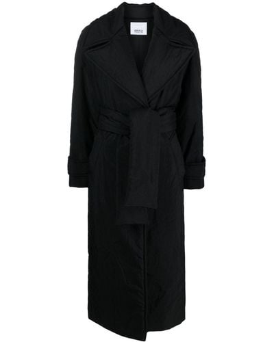 Erika Cavallini Semi Couture Padded Belted Trench Coat - Black