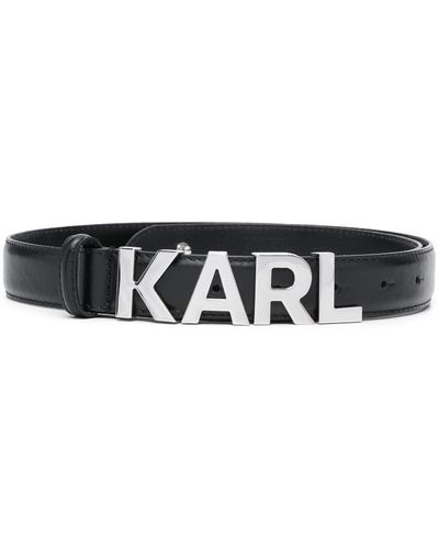 Karl Lagerfeld K/letters レザーベルト - ブラック