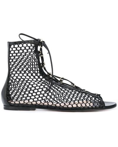 Gianvito Rossi Perforated Lace-up Sandals - Multicolor