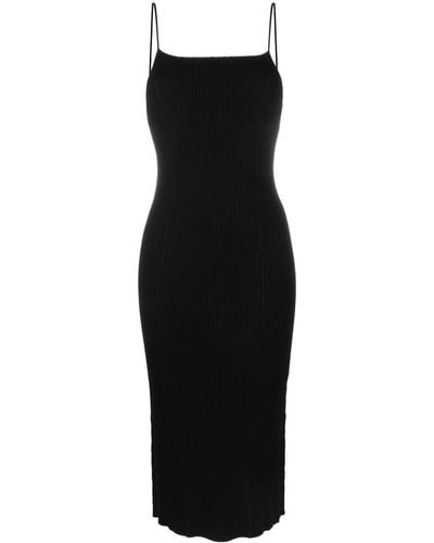 Aeron Ribbed-knit Low-back Dress - Black