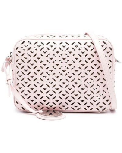 Emporio Armani Perforated-design Cross Body Bag - Pink